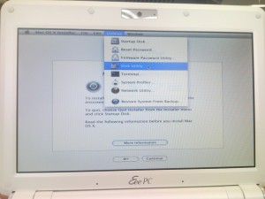 OS X setup disk utility